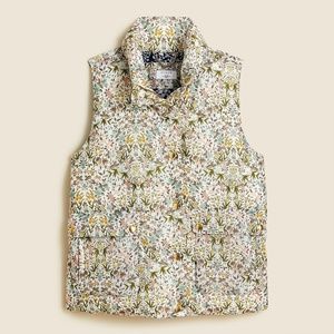 J. CREW Puffer vest Liberty® Tapestry floral PrimaLoft® Size M (Runs Large) NWT